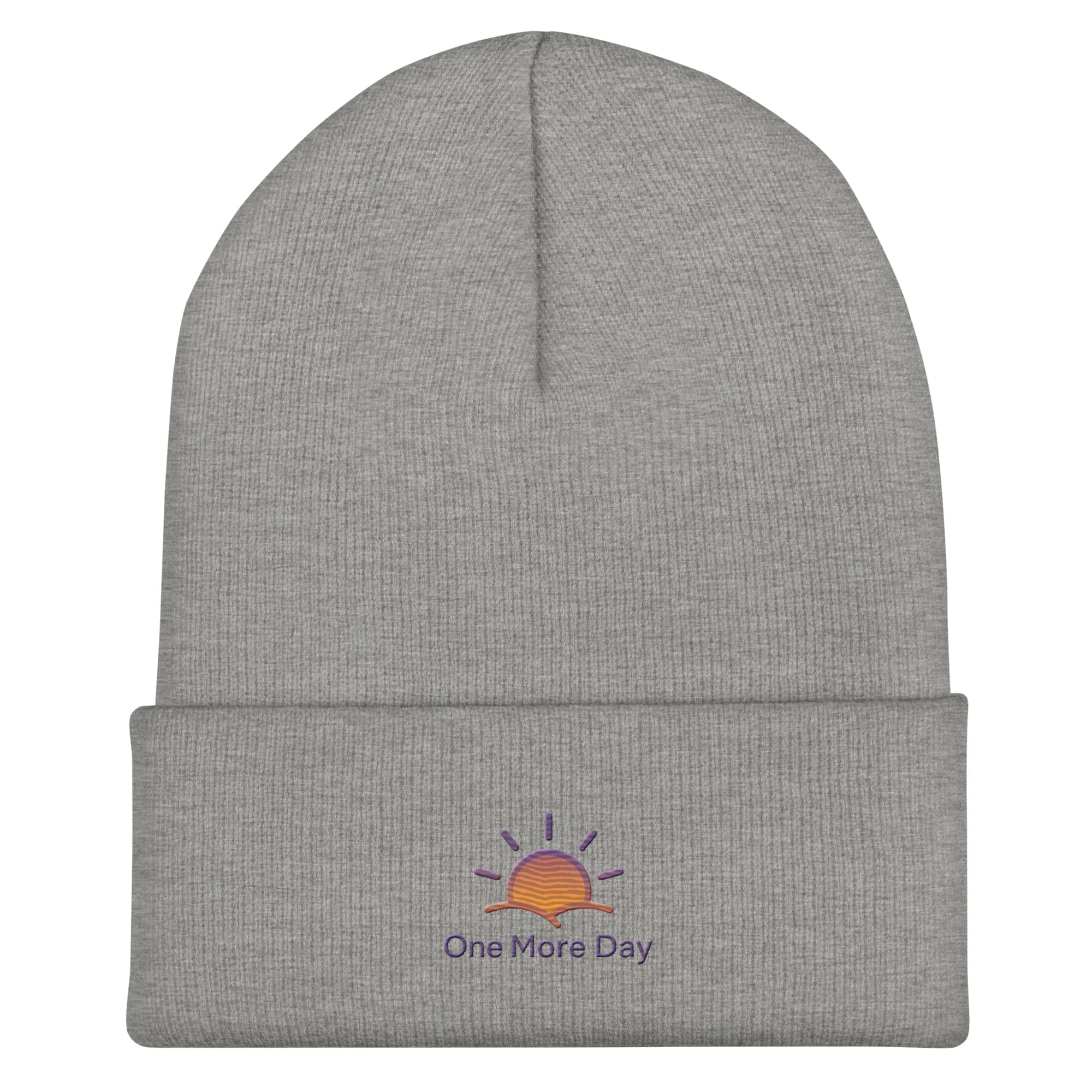 OMD Crest Cuff Beanie in Heather Grey