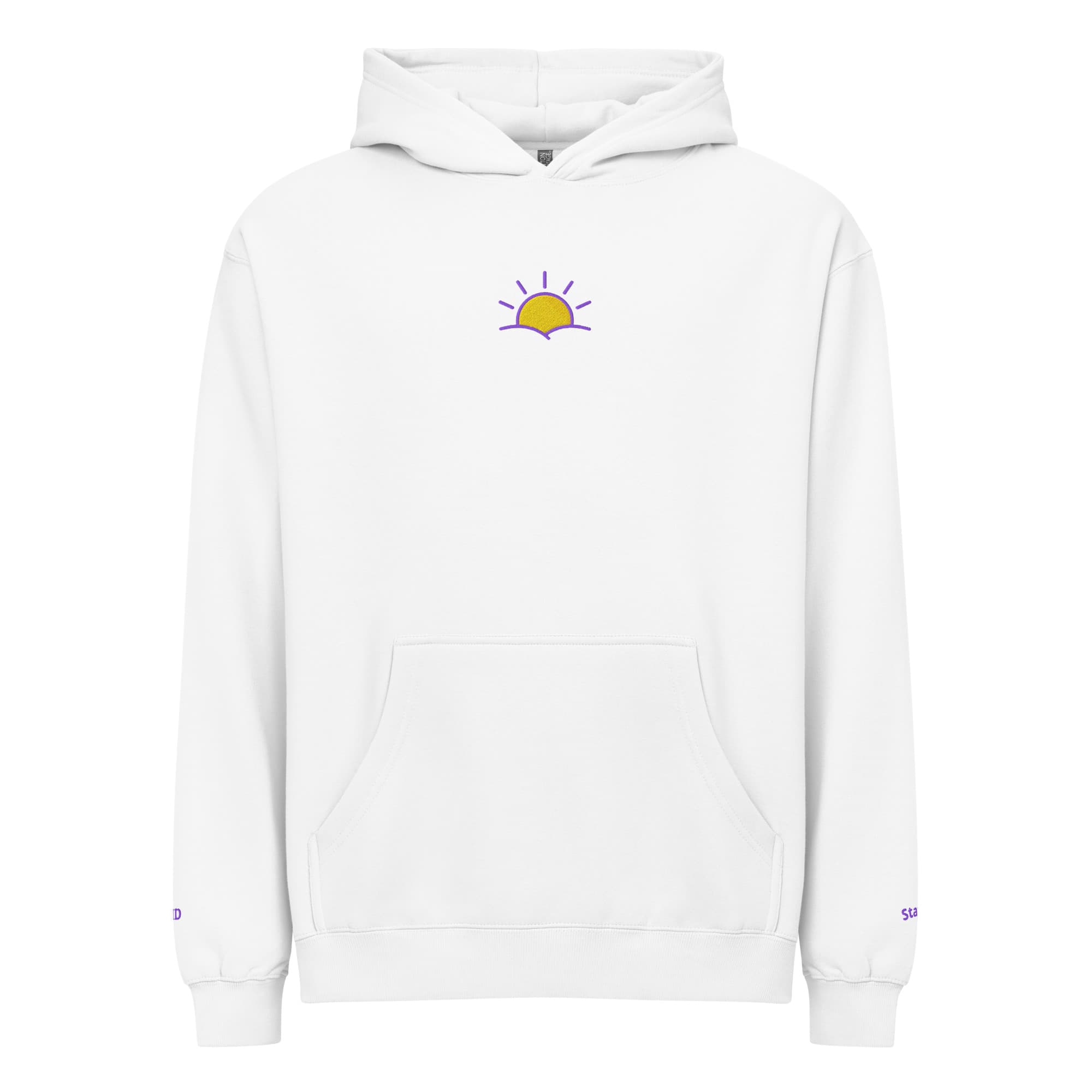 OMD Crest Hoodie (Sleeve Stitch) in White