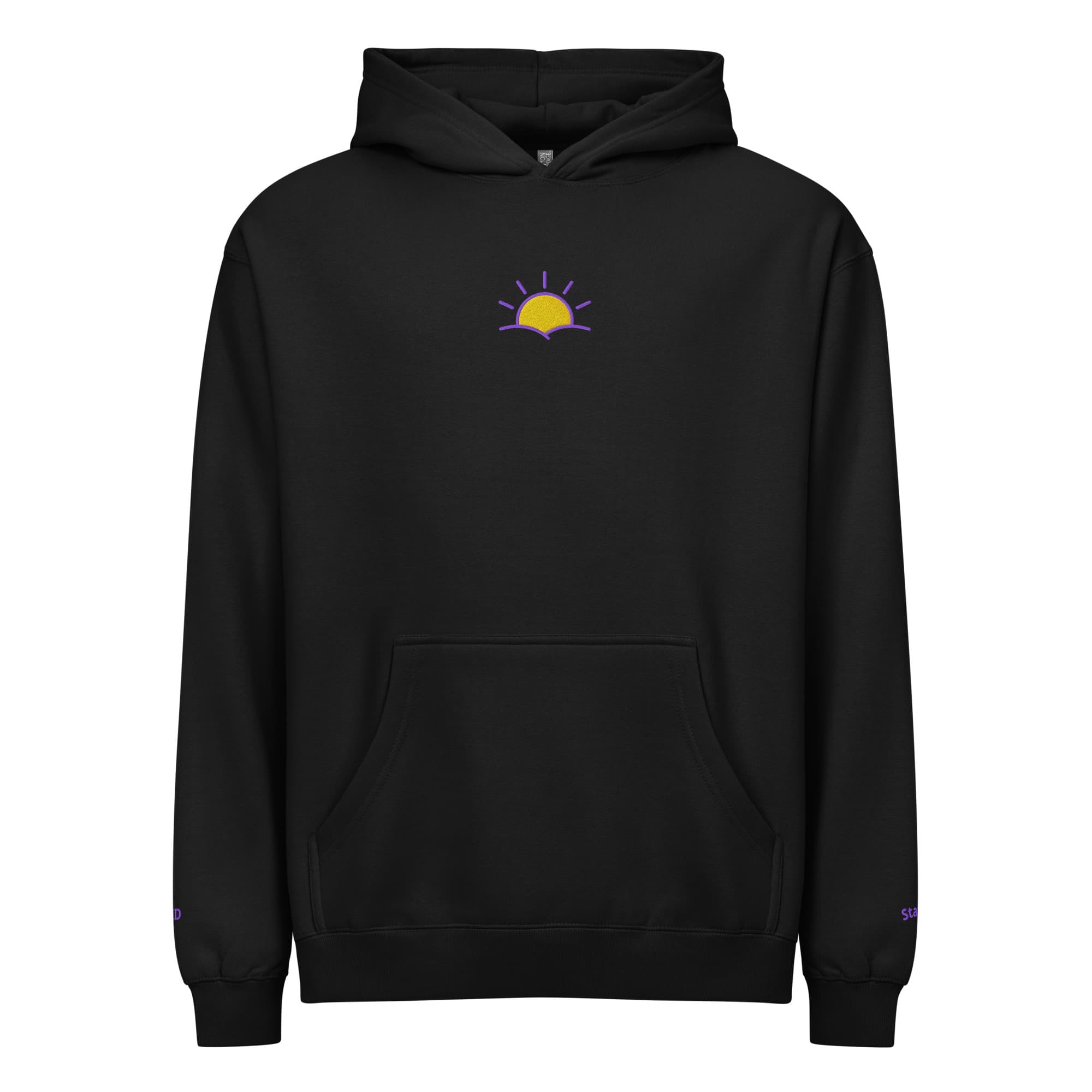 OMD Crest Hoodie (Sleeve Stitch) in Black